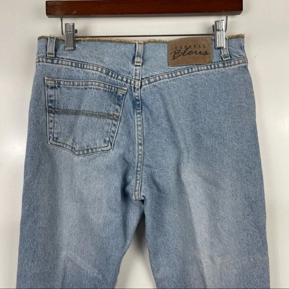 Vintage 90's Express Bleus Light Wash Straight Leg Jeans One Pocket Size 5/6 - Picture 6 of 9